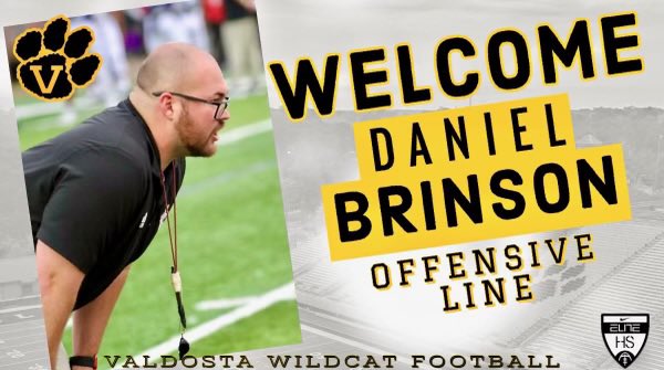 Valdosta Football (@24vhsfootball) on Twitter photo Welcome to the staff Coach <a href="/Daniel_Brinson/">Daniel Brinson</a>! We’re very excited to have Coach Brinson working with our Offensive Lineman this year!! #DATE Welcome to the staff Coach <a href="/Daniel_Brinson/">Daniel Brinson</a>! We’re very excited to have Coach Brinson working with our Offensive Lineman this year!! #DATE