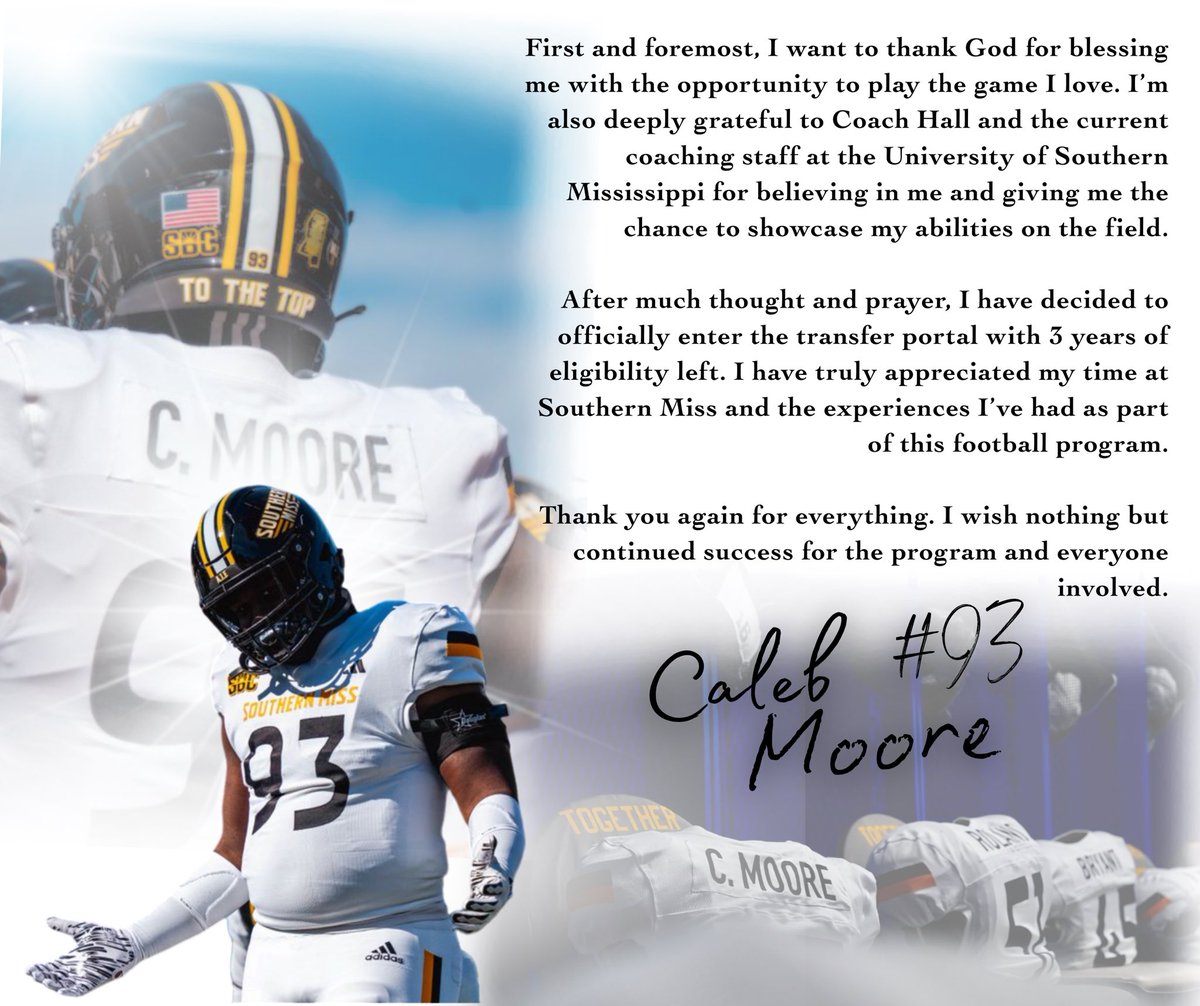 Caleb Moore (@_iammcxlxb93_) on Twitter photo I will officially be entering the transfer portal with 3 years of eligibility left <a href="/247SportsPortal/">247Sports Transfer Portal</a> <a href="/RivalsPortal/">NCAA Transfer Portal</a> <a href="/On3Recruits/">On3 Recruits</a>
<a href="/CoachCausey66/">Drew Causey</a> I will officially be entering the transfer portal with 3 years of eligibility left <a href="/247SportsPortal/">247Sports Transfer Portal</a> <a href="/RivalsPortal/">NCAA Transfer Portal</a> <a href="/On3Recruits/">On3 Recruits</a>
<a href="/CoachCausey66/">Drew Causey</a>