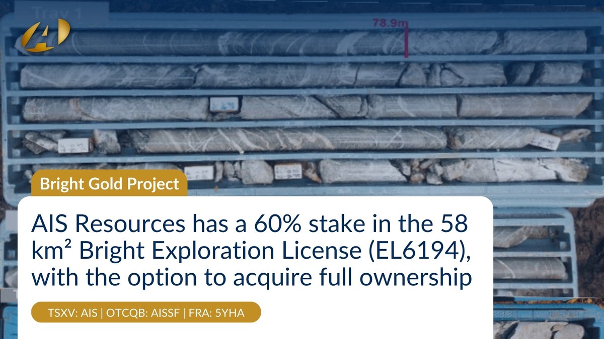 📌 Bright Gold Project
AIS has a 60% stake in the 58 km² Bright Exploration License (EL6194), with an option to acquire full ownership.
With the rise in gold prices, AIS is refocusing on advancing its exploration efforts 👉 stockmkt.info/3Xft0r3
🇨🇦 $AIS 🇺🇸 $AISSF 🇩🇪 5YHA