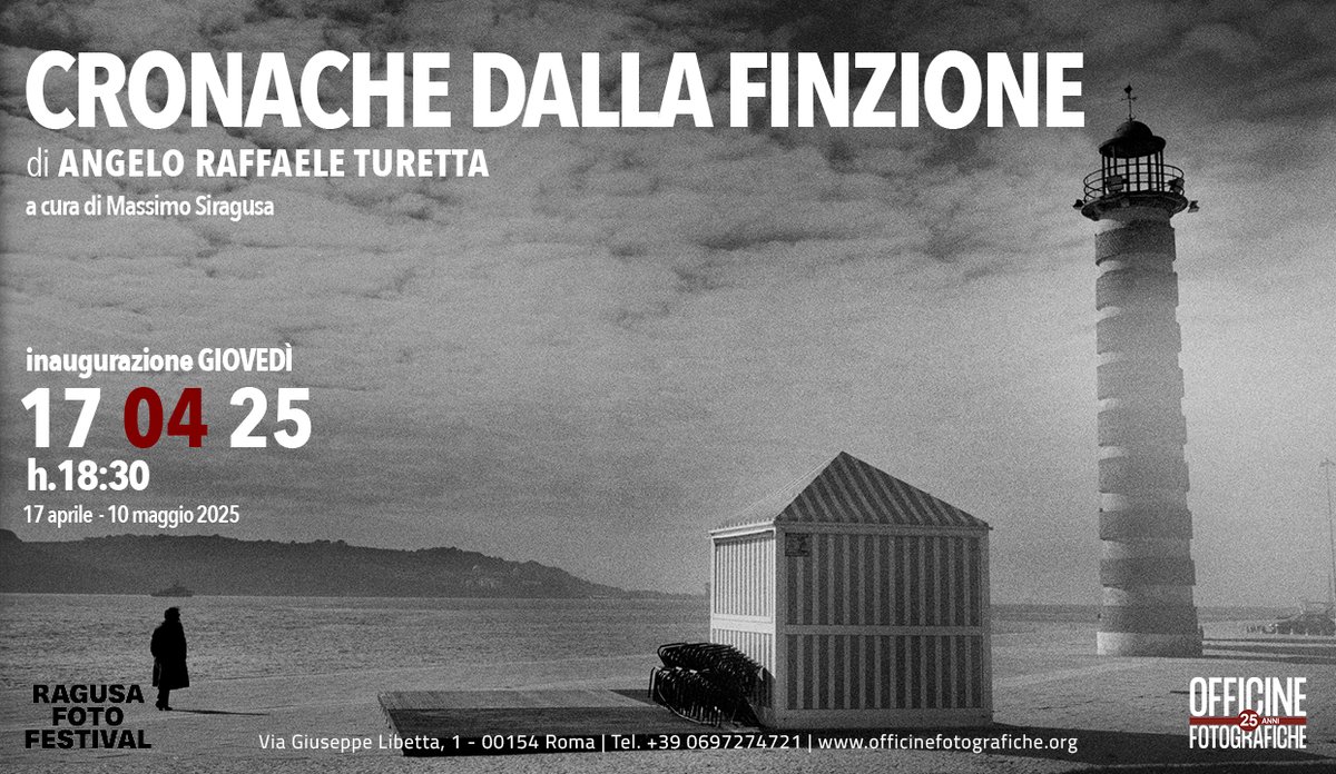 Si i augura  giovedi 17 aprile alle 18,30 (ingresso libero) la mostra Cronache dalla finzione di Angelo Raffaele Turetta, a cura di Massimo Siragusa da Officine Fotografiche.
Dal 17 aprile al 10 maggio 2025 da Officine Fotografiche, via libetta 1 Roma
photographers.it/mostre/cronach…