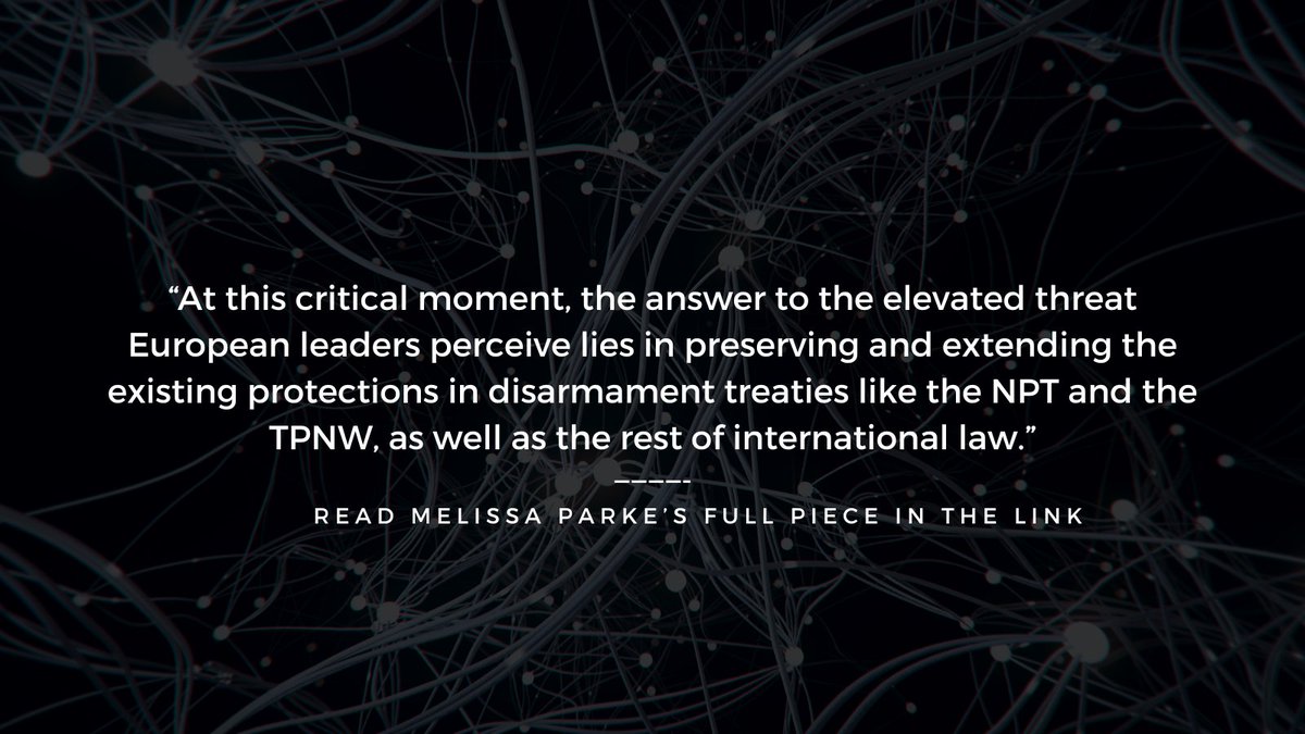 European countries were once committed to preventing the spread of nuclear weapons through the #NPT. Today, their complicity and silence threaten the very treaty they helped build. Read more in this op-ed by <a href="/MelissaParke01/">Melissa Parke</a> 

🗞️: merotribune.com/2025/04/16/eur…