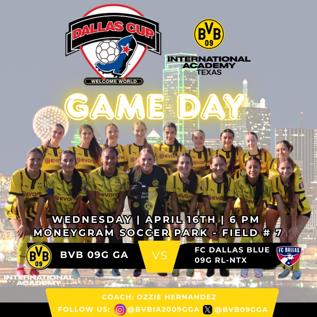 HeirFC_U18U19GA's tweet photo. It’s Game Day! Let’s go BVB! @dallascup @bvbiantx @bvbiaa @GAcademyLeague @ImYouthSoccer @ImCollegeSoccer @PrepSoccer #dallascup #bvb2009ga #GameDay https://t.co/gz61qlpdbz