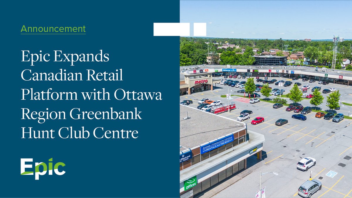 We are pleased to announce the expansion of our Canadian Retail Platform with Ottawa Region Greenbank Hunt Club Centre, a well-established, grocery-anchored retail centre.

Read more: bit.ly/3G789AD