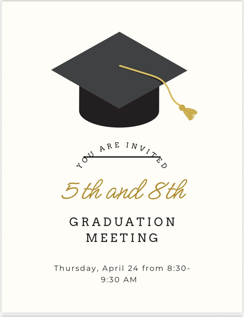 CISNEROSLS_EISD's tweet photo. Good morning RCLS parents, please make arrangements to attend our 5th and 8th grade Graduation meeting this month. Details are listed below. ⬇️🎓🧑🏻‍🎓 https://t.co/Siv1bqmIPt