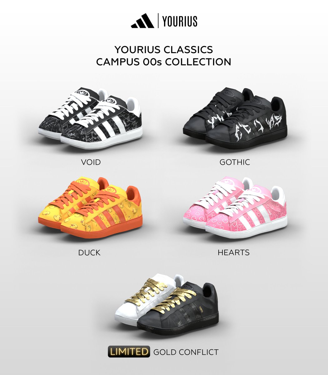 Introducing the <a href="/adidas/">adidas</a> x Yourius Classics Series: Campus 00s Collection!

Inspired by some of my favorite old and new UGC bestsellers, we've designed a series of unique Campus 00s shoes that are now available on the Roblox marketplace

As part of this, we even did a surprise