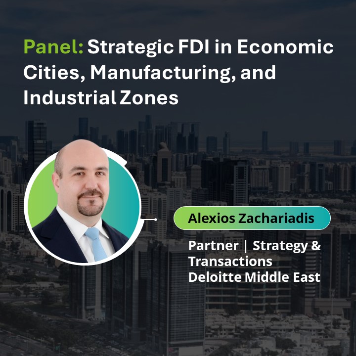 We're excited to join #GEZS2025! Catch Alexios Zachariadis at the ‘Strategic Foreign Direct Investment in Economic Cities, Manufacturing, and Industrial Zones’ panel discussing #FDI, future-ready industrial zones, and economic resilience. 

We look forward to seeing you there.