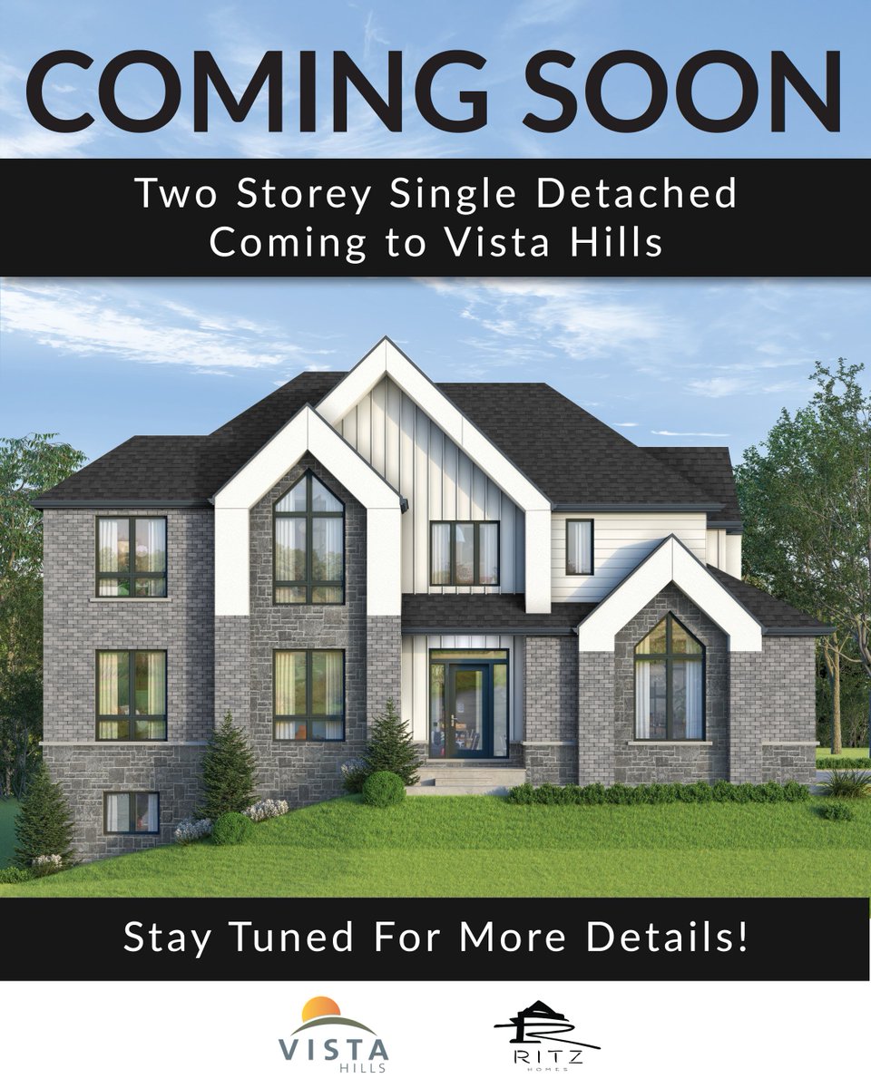 RegoTeam's tweet photo. 🏠COMING SOON! 2-Storey Single Detached Homes at Vista Hills.

Brought to you by Ritz Homes—Kitchener-Waterloo’s leading luxury builder renowned for exceptional craftsmanship and nominated for Best Home Builder 2024 in @WR_Record Readers' Choice Awards!

Stay tuned for updates! https://t.co/SAWv9lCr3x