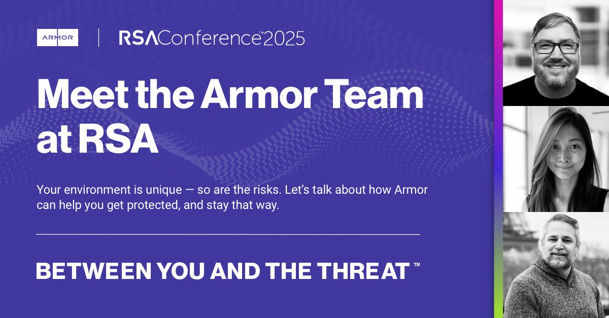 Heading to RSA Conference 2025? So are we. 🔐✨

Meet the Armor team on the ground in San Francisco as we dive into the latest in cybersecurity, cloud defense, and AI-driven threat protection.

Come connect with our experts, explore how we're helping organizations stay secure in