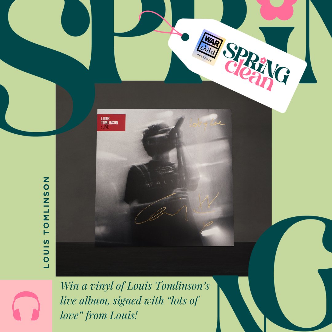 War Child UK (@warchilduk) on Twitter photo Win a vinyl of <a href="/Louis_Tomlinson/">Louis Tomlinson</a>'s Live album, signed with “lots of love” from Louis as part of #SpringClean! Enter the prize draw for just £5: bit.ly/44rGiVH
All funds raised will support our work with children living through conflict ❤️
#LouisTomlinson #WarChild Win a vinyl of <a href="/Louis_Tomlinson/">Louis Tomlinson</a>'s Live album, signed with “lots of love” from Louis as part of #SpringClean! Enter the prize draw for just £5: bit.ly/44rGiVH
All funds raised will support our work with children living through conflict ❤️
#LouisTomlinson #WarChild