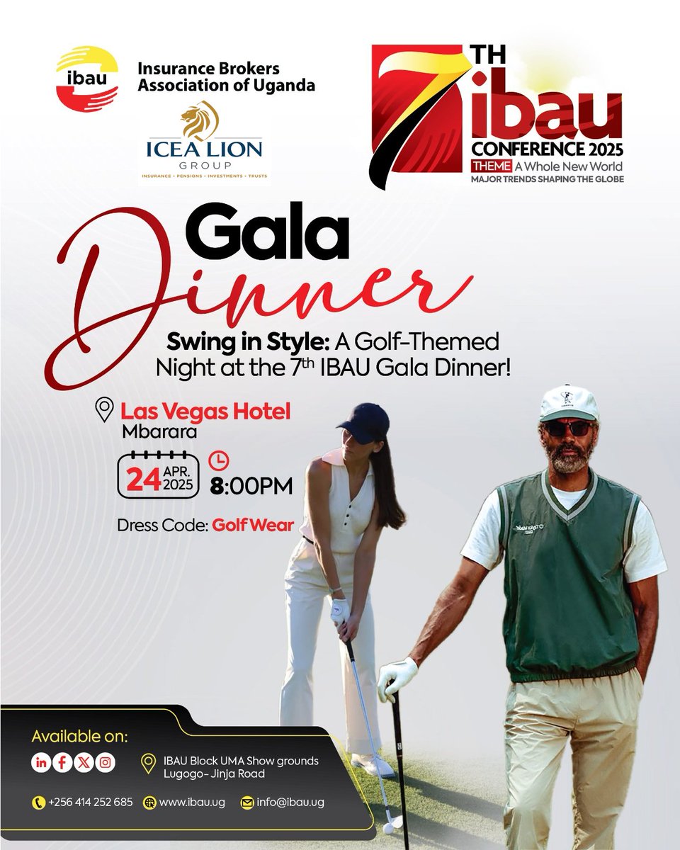 DailyMonitor's tweet image. AD: Bring your 'A' game at the Gala Dinner, a golf-inspired theme which isn't just about the look; it's a statement. Sponsored by @icealionug. 

Are you ready to be a part of this? Register today at bit.ly/7thIBAUEvent?u…

#IBAUConference2025
#swinginstyle