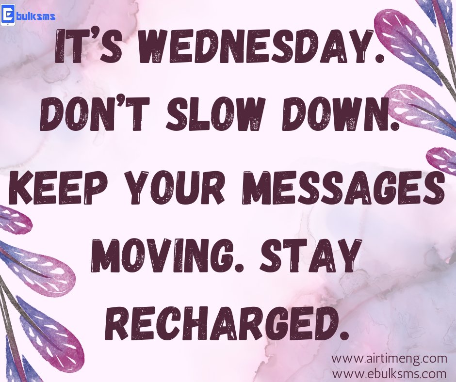 EBulksms's tweet image. It’s Wednesday. Don’t slow down. 🚀
Stay recharged. Keep your messages moving.
Whether it's topping up airtime or sending out bulk SMS, we’ve got your back.
📲 airtimeng.com | 💬 ebulksms.com
#MidweekMomentum #AirtimeMadeEasy #BulkSMS #burna