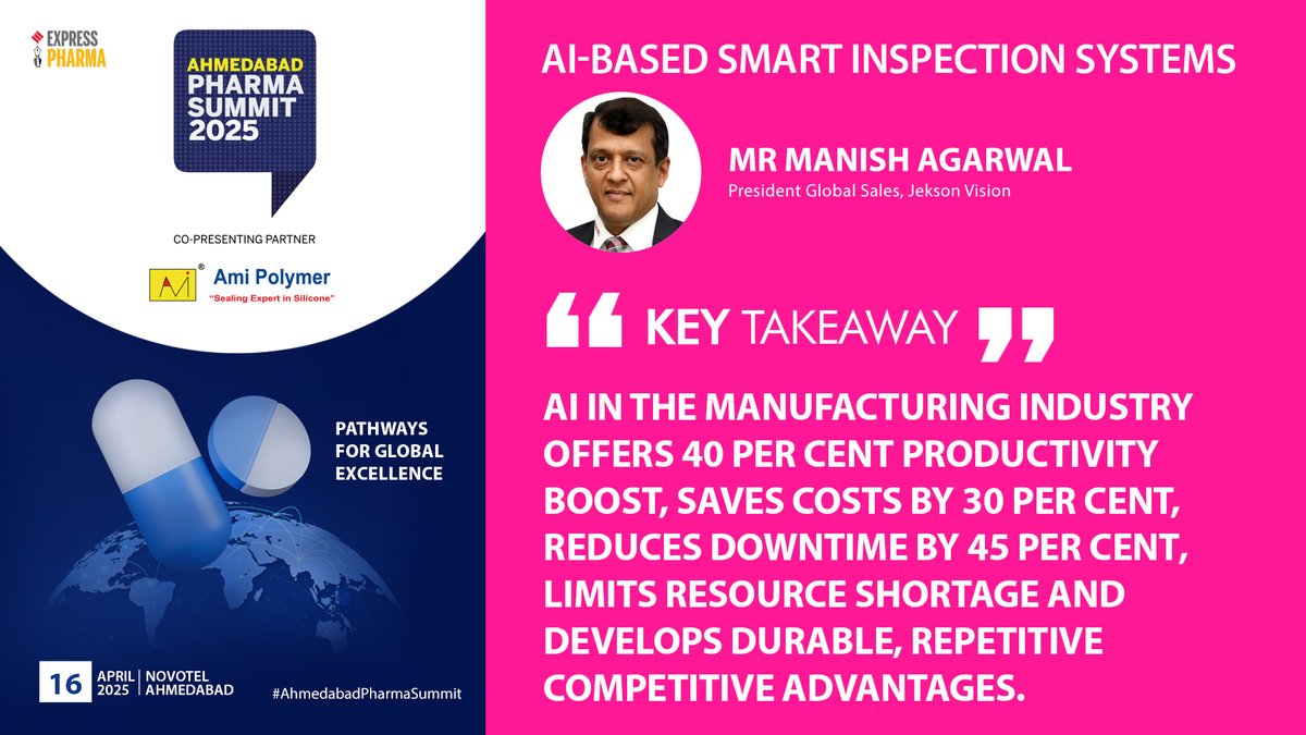 ExpPharma (@exppharma) on Twitter photo Key Takeaway by Mr Manish Agarwal, President Global Sales, <a href="/JeksonVision/">Jekson Vision</a> at the #AhmedabadPharmaSummit 2025, today at #Ahmedabad | Co-Presented by <a href="/amipolymerindia/">Ami Polymer Pvt Ltd</a>
<a href="/Viveka_Roy/">Viveka Roychowdhury</a> <a href="/LNair23/">Lakshmipriya Nair</a> <a href="/Kalsomekals/">Kalyani Sharma</a> <a href="/rbhatkal/">Rajesh Bhatkal</a> <a href="/ashishrampure/">ASHISH RAMPURE</a> Key Takeaway by Mr Manish Agarwal, President Global Sales, <a href="/JeksonVision/">Jekson Vision</a> at the #AhmedabadPharmaSummit 2025, today at #Ahmedabad | Co-Presented by <a href="/amipolymerindia/">Ami Polymer Pvt Ltd</a>
<a href="/Viveka_Roy/">Viveka Roychowdhury</a> <a href="/LNair23/">Lakshmipriya Nair</a> <a href="/Kalsomekals/">Kalyani Sharma</a> <a href="/rbhatkal/">Rajesh Bhatkal</a> <a href="/ashishrampure/">ASHISH RAMPURE</a>