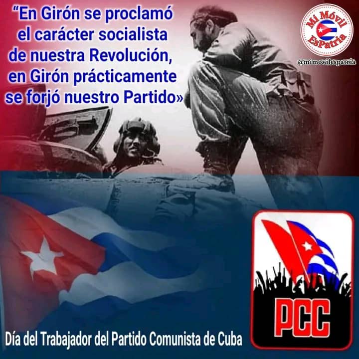 #PinardelRío
Se funda un día como hoy, Abril días victoriosos de Girón nace el <a href="/PartidoPCC/">Partido Comunista de Cuba</a>, feliz aniversario.