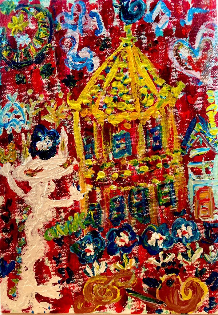 油彩画のためのエスキース 油絵 油彩 油彩画 絵 絵画 ミニ絵画【桜と富士山】 絵画 HR