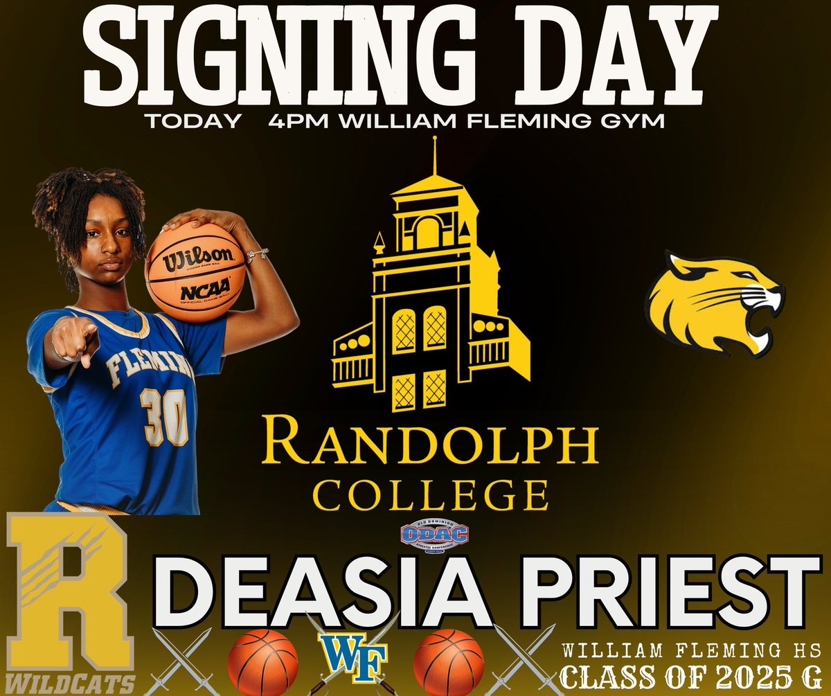 William Fleming Girls BB (@fleming_gbb) on Twitter photo โ๐พ Signing Day๐Congratulations to #LadyColonels ๐๐ โ25 ๐ซ Deasia Priest on her commitment to <a href="/randolphcollege/">Randolph College</a> Come join us today @ 4pm in the William Fleming Gym to celebrate & witness her signing! <a href="/PGHVirginia/">Prep Girls Hoops Virginia</a> <a href="/Timesland/">Timesland</a> <a href="/E10Sports/">Eric Johnson</a> <a href="/JermaineFerrell/">Jermaine Ferrell</a> <a href="/WDBJ7Sports/">WDBJ7 Sports</a> <a href="/mattscase/">Matt Case</a> โ๐พ Signing Day๐Congratulations to #LadyColonels ๐๐ โ25 ๐ซ Deasia Priest on her commitment to <a href="/randolphcollege/">Randolph College</a> Come join us today @ 4pm in the William Fleming Gym to celebrate & witness her signing! <a href="/PGHVirginia/">Prep Girls Hoops Virginia</a> <a href="/Timesland/">Timesland</a> <a href="/E10Sports/">Eric Johnson</a> <a href="/JermaineFerrell/">Jermaine Ferrell</a> <a href="/WDBJ7Sports/">WDBJ7 Sports</a> <a href="/mattscase/">Matt Case</a>
