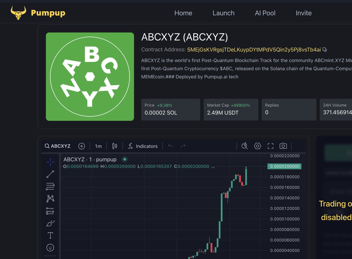 Pumpup_ai's tweet photo. Discover $ABCXYZ 🌈 – The Next-Gen Quantum-MEMECOIN! @ABCmintXYZ @Pumpup_ai
🔗 CA:5MEjGsKVRgsjTDeLKuypDYtMPdV5Qin2y5Pj8vsTb4ai
💎 Why $ABCCOIN?
✅ Quantum-Proof – UOV + Rainbow Signatures for max security!
✅ Fair Mining – ASIC-resistant PoW, decentralized power!
✅ 100% Community-Run – No central control, pure decentralization!
✅ Growing Ecosystem – Wallets, pools, DApps in hyper-development!
📢 Latest Updates
🔥 Global Nodes Surging – Miners flooding in from Asia, Europe & the US!
🎁 Community Airdrop – Early holder rewards LIVE!
📺 Dev AMAs –  Telegram deep dives into quantum crypto!
#ABCToken #QuantumCrypto #1000XGEM #DecentralizedRevolution