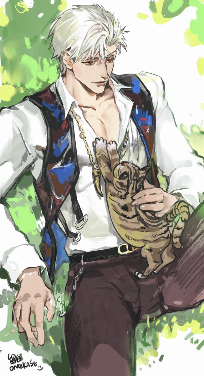 liubai_615's tweet photo. Sylus with kitten. 小狸花喵喵拳🐱
#Sylus #LoveandDeepspace #秦彻 #恋与深空 https://t.co/h9JdgkiO8t