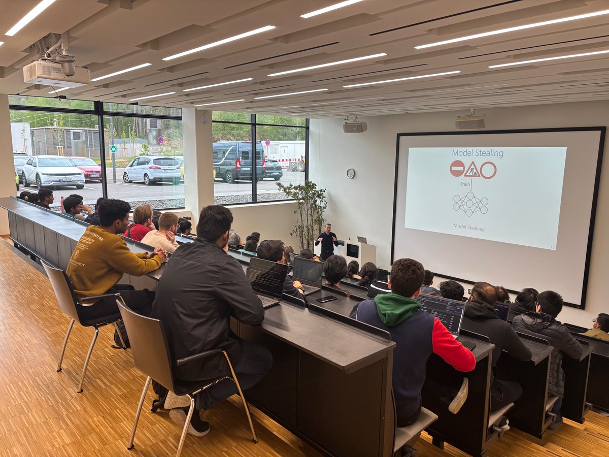 Today <a href="/fraboeni/">@fraboeni</a> and <a href="/adam_dziedzic/">Adam Dziedzic</a> kicked off the new semester with a full lecture hall. 

👩‍🎓If you also want to learn about #Trustworthy #MachineLearning, we invite you to follow our lecture online: youtube.com/playlist?list=…!

#teaching #university #students #semester