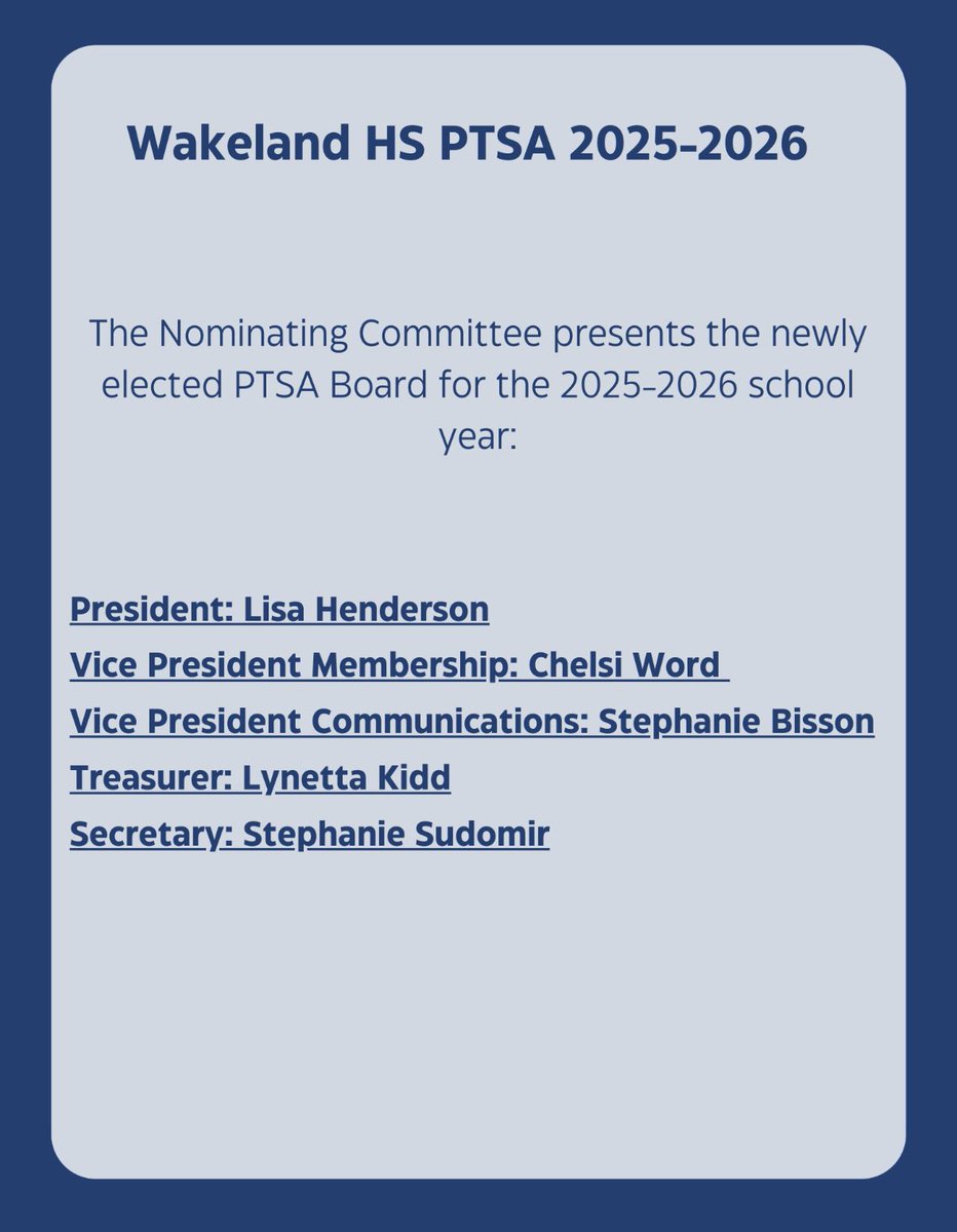 Wakeland PTSA tweet media