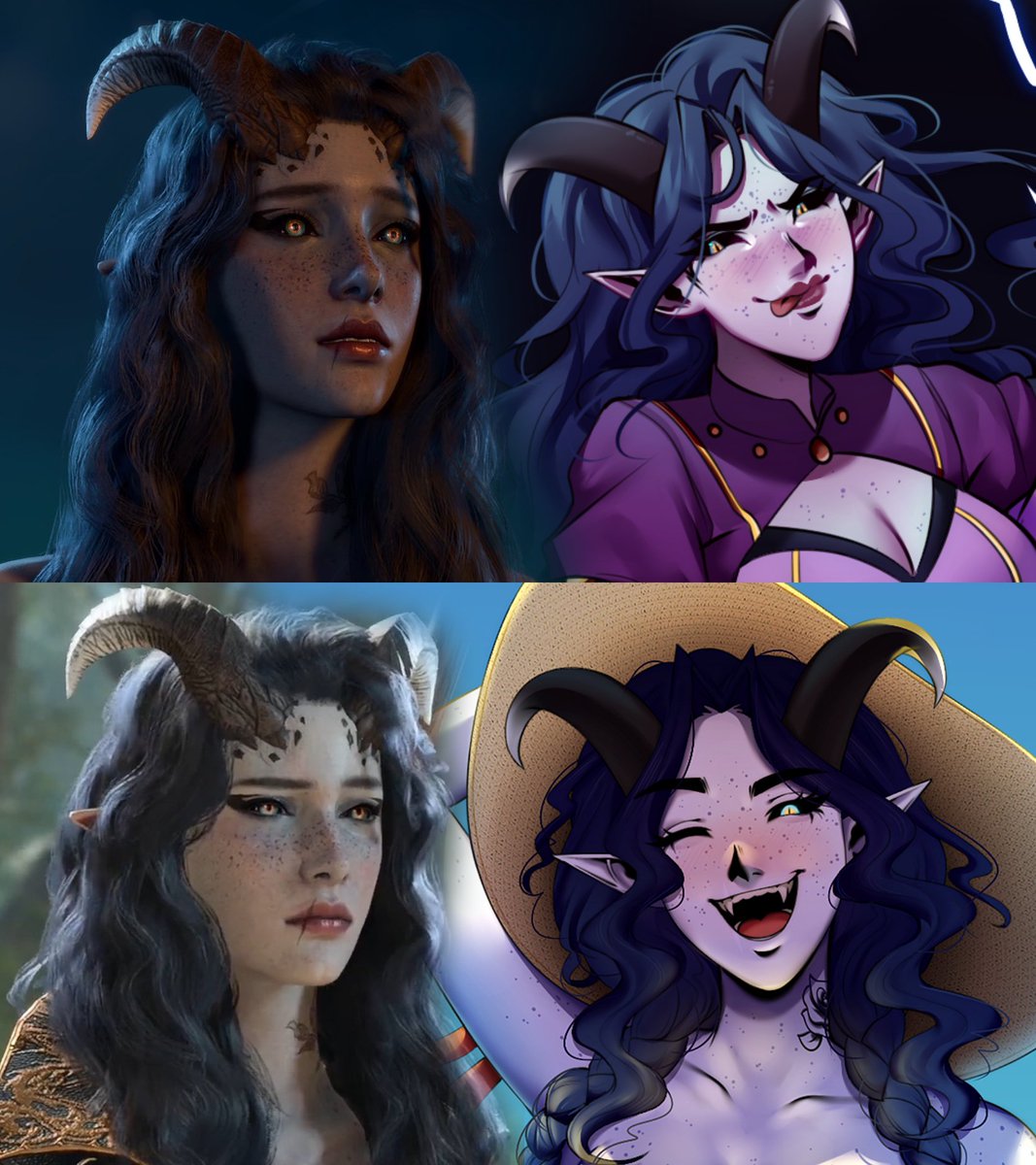 bg3 in game model vs how i draw them 😈😈
seiridoris, my problematic queen