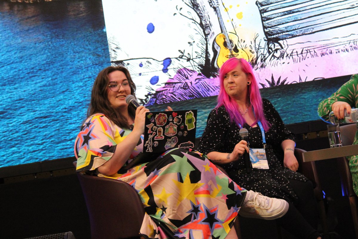 CelestielleVA's tweet image. Not me hosting a panel with Bibble and girlboss Preminger stickers on full display.... You cant out-mother the matriarch, I guess 💅✨ #RebootDevelop