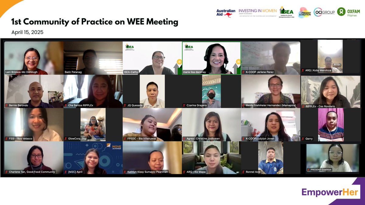 passpresentnow's tweet photo. EmpowerHer Project convenes the first PRESENT Coalition's Community of Practice on Women's Economic Empowerment on April 15. The WEE Connect or Connecting for Women's Economic Empowerment &amp; UCDW is composed of SEs &amp; institutions working for WEE, gender equality &amp; addressing UCDW https://t.co/SQupzuUB02
