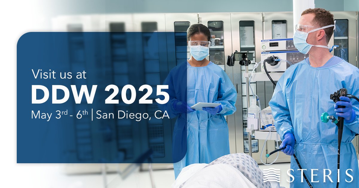 STERIS Endoscopy (@sterisendoscopy) on Twitter photo We are excited to partner with you to advance patient care throughout the GI endoscopy procedure and every step of the reprocessing journey. Visit us at booth #4743 during hashtag#DDW2025 to experience hands-on demonstrations of our therapeutic innovations and technologies We are excited to partner with you to advance patient care throughout the GI endoscopy procedure and every step of the reprocessing journey. Visit us at booth #4743 during hashtag#DDW2025 to experience hands-on demonstrations of our therapeutic innovations and technologies