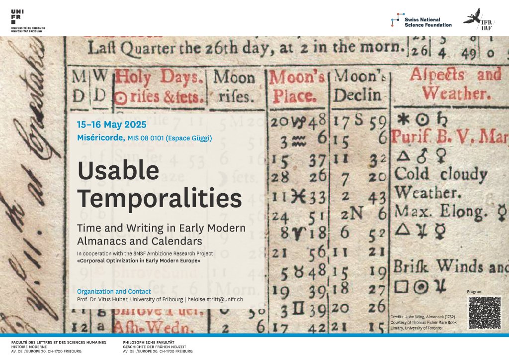 Usable Temporalities. Time and Writing in Early Modern Almanacs and Calendars dlvr.it/TKBgV9 #infoclioevent