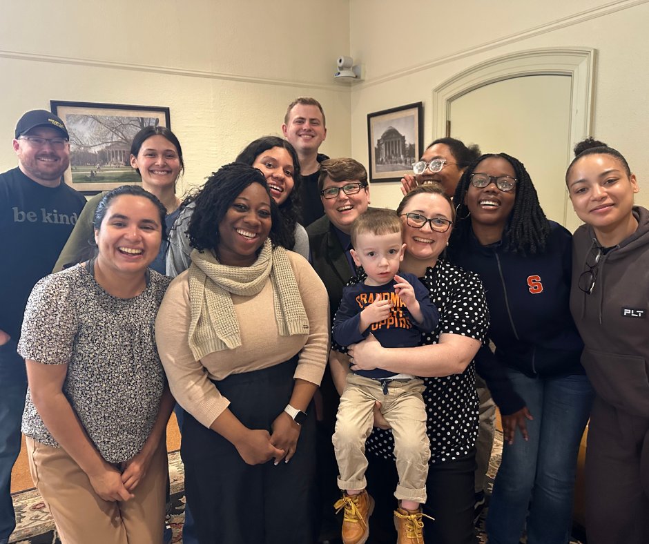 Yesterday, we bid a fond (and sad!) farewell to Nadine, our events coordinator. While we'll miss her, we're excited for her new chapter at SU's Board of Trustees office. 🧡