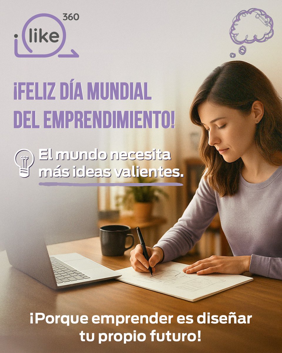 ¡Hoy celebramos a quienes emprenden con pasión y propósito! 

🚀 En #iLike360 ayudamos a construir marcas que dejan huella, con imagen, estrategia y comunicación 360. Porque emprender también es invertir en cómo te ven y te recuerdan. 💜 #DíaDelEmprendedor #DíaDelEmprendimiento