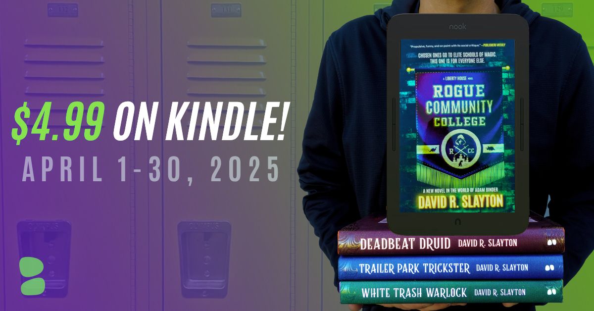 Hey #ebook readers: You have 2 WEEKS to shop the $4.99 <a href="/AmazonKindle/">Kindle</a> sale for <a href="/drslayton/">David R Slayton</a>’s #AdamBinderSeries spin-off #ROGUECOMMUNITYCOLLEGE!

📲BUY: amazon.com/Rogue-Communit…
📕Prefer print? Purchase &amp; score a free audiobook narrated by #MichaelDavidAxtell: blackstonepublishing.com/products/book-…