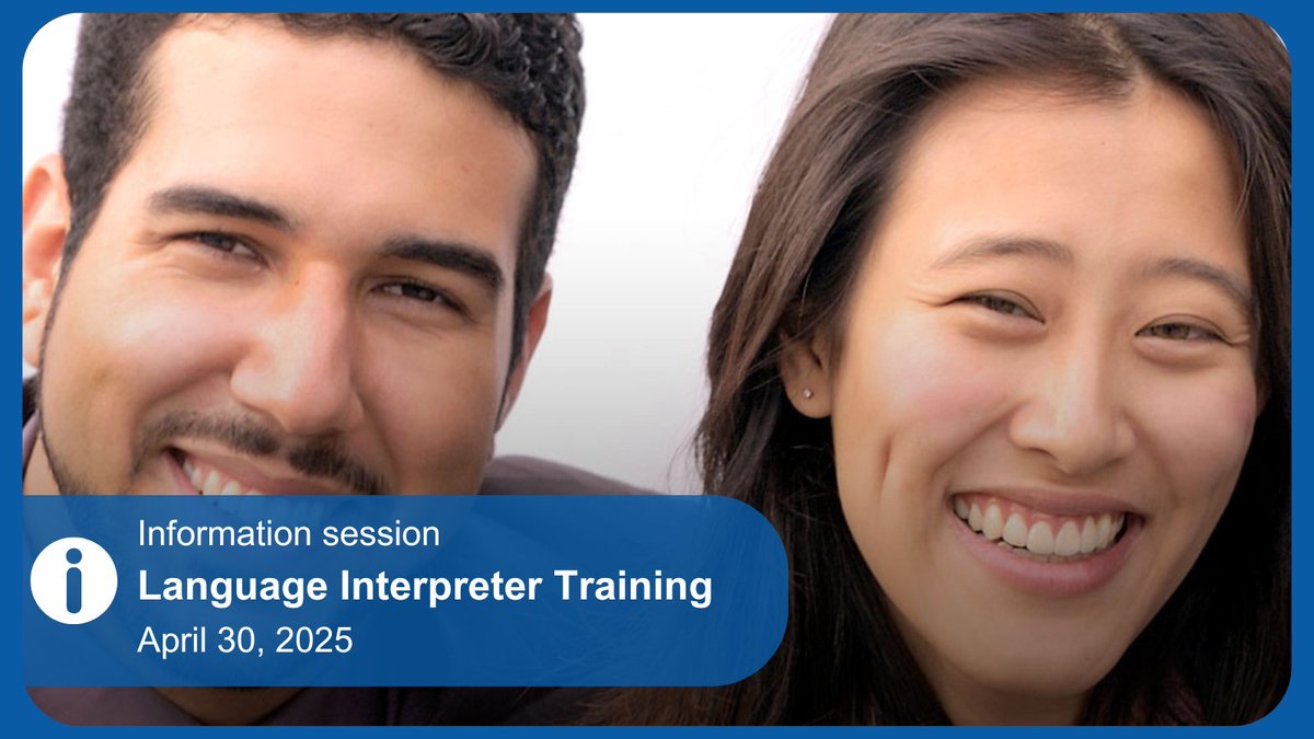 Are you bilingual and want to work as a spoken language interpreter? Learn more about the dynamic and in-demand Language Interpreter Training program at this information session on April 30: ow.ly/1aOx50VB0rU.