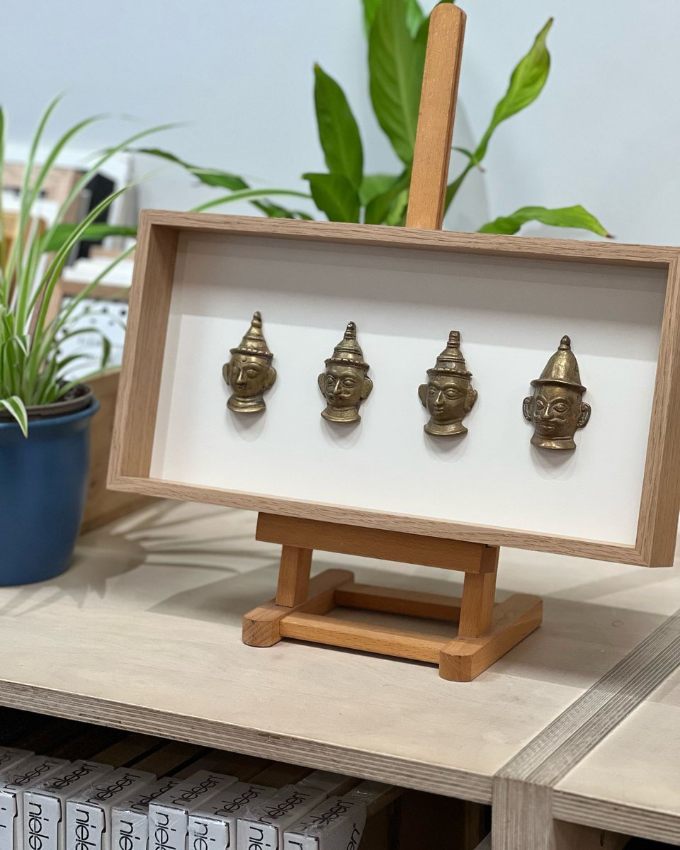 southbankartco's tweet photo. Framing objects can present a challenge and we’re really pleased with how these metal heads turned out. https://t.co/6k9jEF7S76