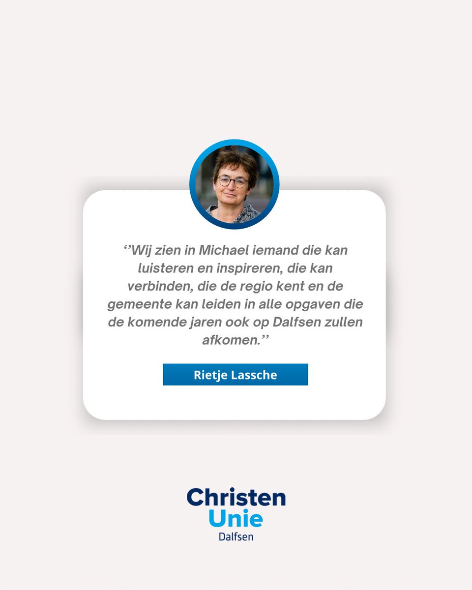 Afgelopen maandag is Michael Sijbom geïnstalleerd als burgemeester van onze gemeente. Fractievoorzitter <a href="/LasscheRietje/">Rietje Lassche</a> sprak namens de Vertrouwenscommissie de nieuwe burgemeester toe.

Van harte welkom <a href="/michaelsijbom/">Michael Sijbom</a> en veel succes!

📷 Gemeente Dalfsen