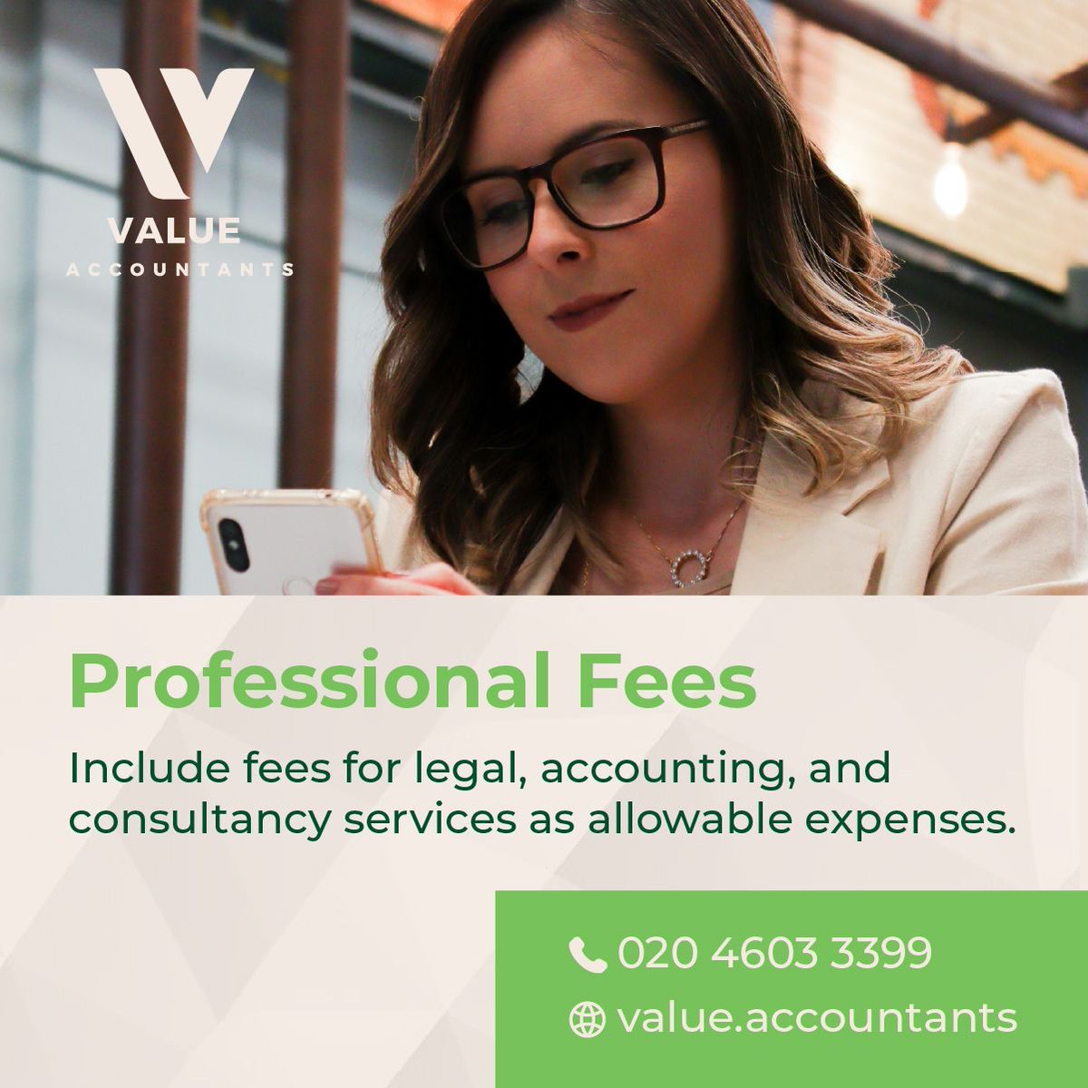 🚀 Cut costs, not corners! 💼 At Value Accountants, we turn your pro fees into pro savings. Claim more, save big, and grow your biz with our expert advice. 📞 Call us now for a tax-savvy checkup! #UKBusiness #TaxTips #ValueAccountants