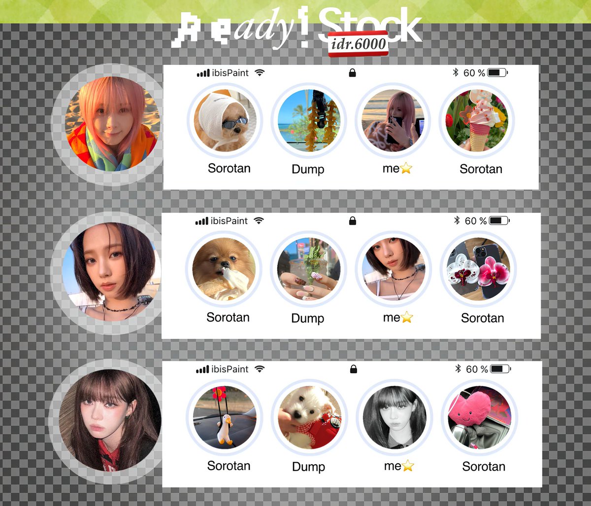 help repost please! thank u 

ready stock layout “DUMP” giselle, winter, karina yang bisa langsung di jemput ke dm! 💬🧃⭐️ #zonauang .