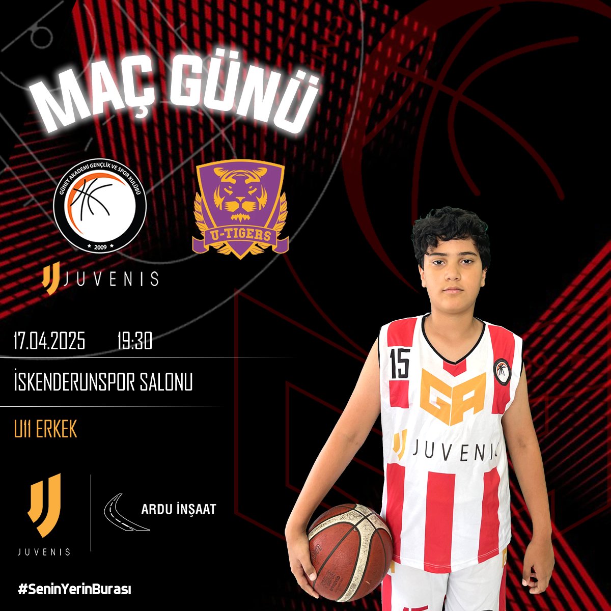 guneyakademi's tweet photo. 🏀 U11 Erkek Grup Maçı
🆚 Tigers
🗓 17 Nisan Perşembe
🏟 İskenderun Spor Salonu
🕔 19:30
💪 #HedefZirve
👊 #SeninYerinBuras https://t.co/PCLcHIKTyP