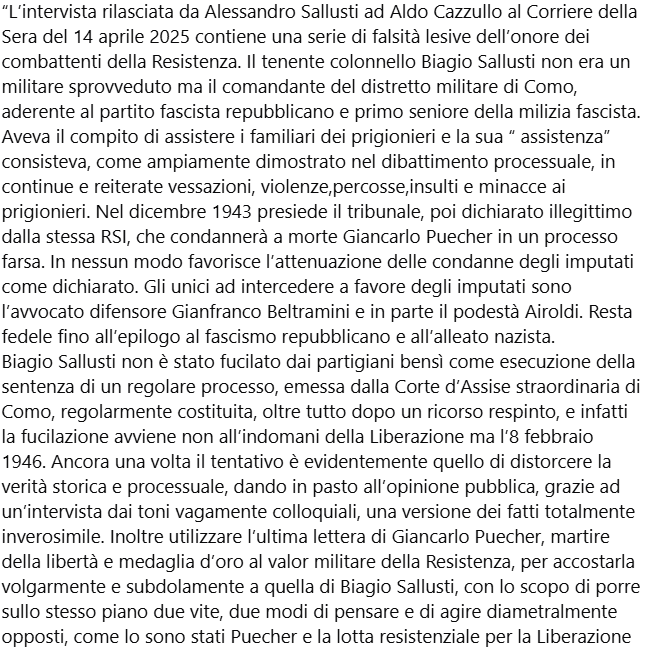 OSNMITALY's tweet photo. Perchè Sallusti odia tanto il 25 Aprile e i Partigiani? 
Raccontala tutta la verità @alesallusti 
E l'ordine di fucilazione per tuo nonno venne dato dopo sentenza tribunale per crimini di guerra.  Nel 1946 .. https://t.co/E6QgZ4aOMR