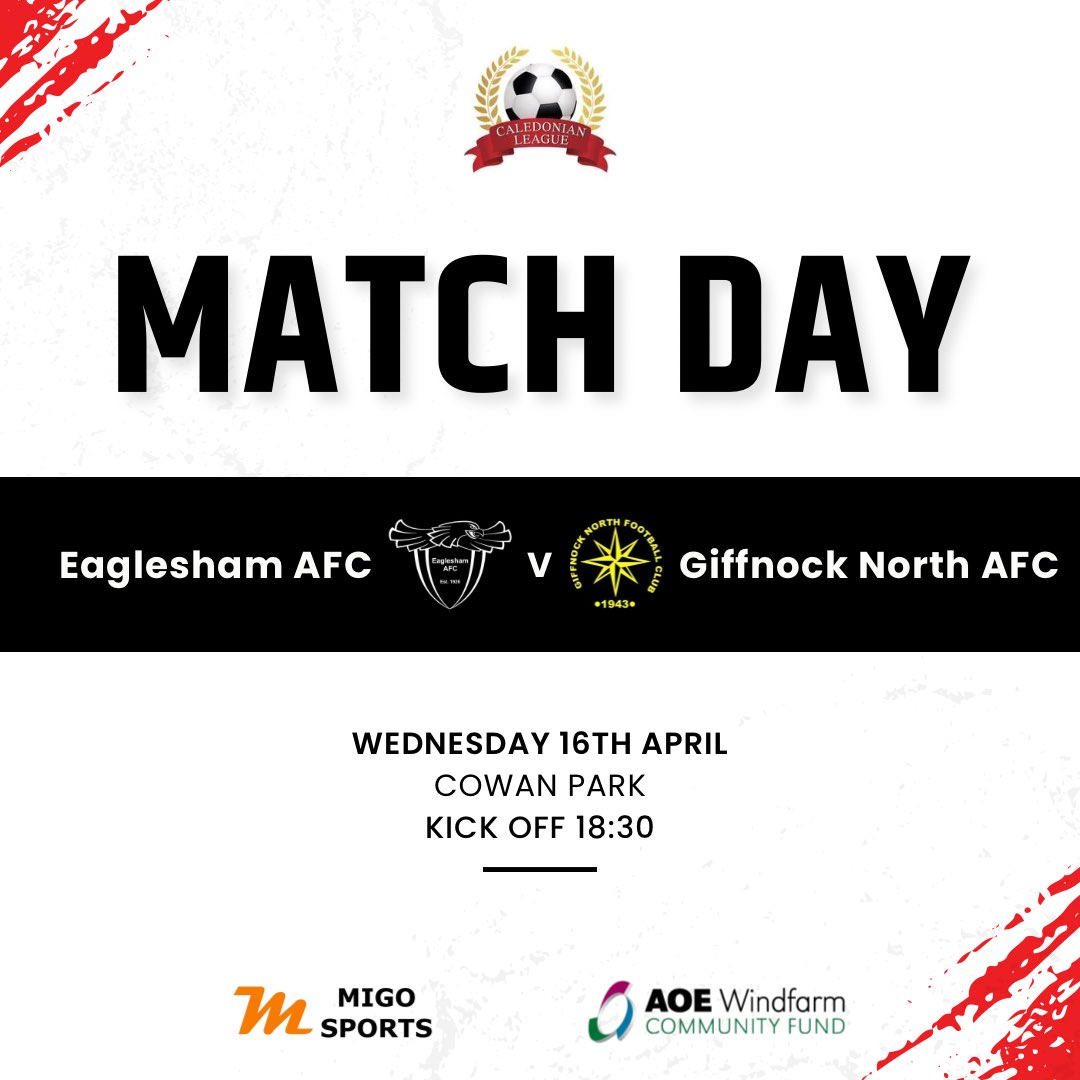 🔴Midweek fixture🔴

<a href="/CaledonianAFA/">CaledonianLeague</a> 
🏆 |  Caledonian League Premier Division
🆚 |  <a href="/GNorthAFC/">Giffnock North AAC AFC</a> 
📍 |  Cowan Park
🗓️ |  16/04/25
⌚️ |  6.30pm

<a href="/scottish_aff/">AmateurFixturesResultsSCO</a>  <a href="/ScotAmFA/">Scottish Amateur FA</a>