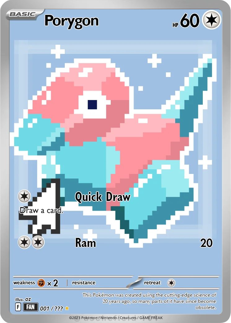 Pixel art Porygon anyone?
Seriously, how have they not done this one themselves?