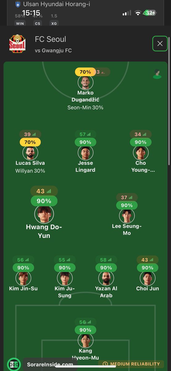 KLSHub's tweet photo. 📋 FC Seoul vs Gwangju GW72: Sorare Lineup! 🔥
Rock-solid defense – ideal for clean sheet bonuses! Jesse Lingard leads the attack. 💪
Check more K League lineups on SorareInside: https://t.co/XMAkvo1nR0
✨ Match analysis on my Patreon: https://t.co/ZlANNJEiFo
#Sorare #KLeague https://t.co/5c6vP90ped
