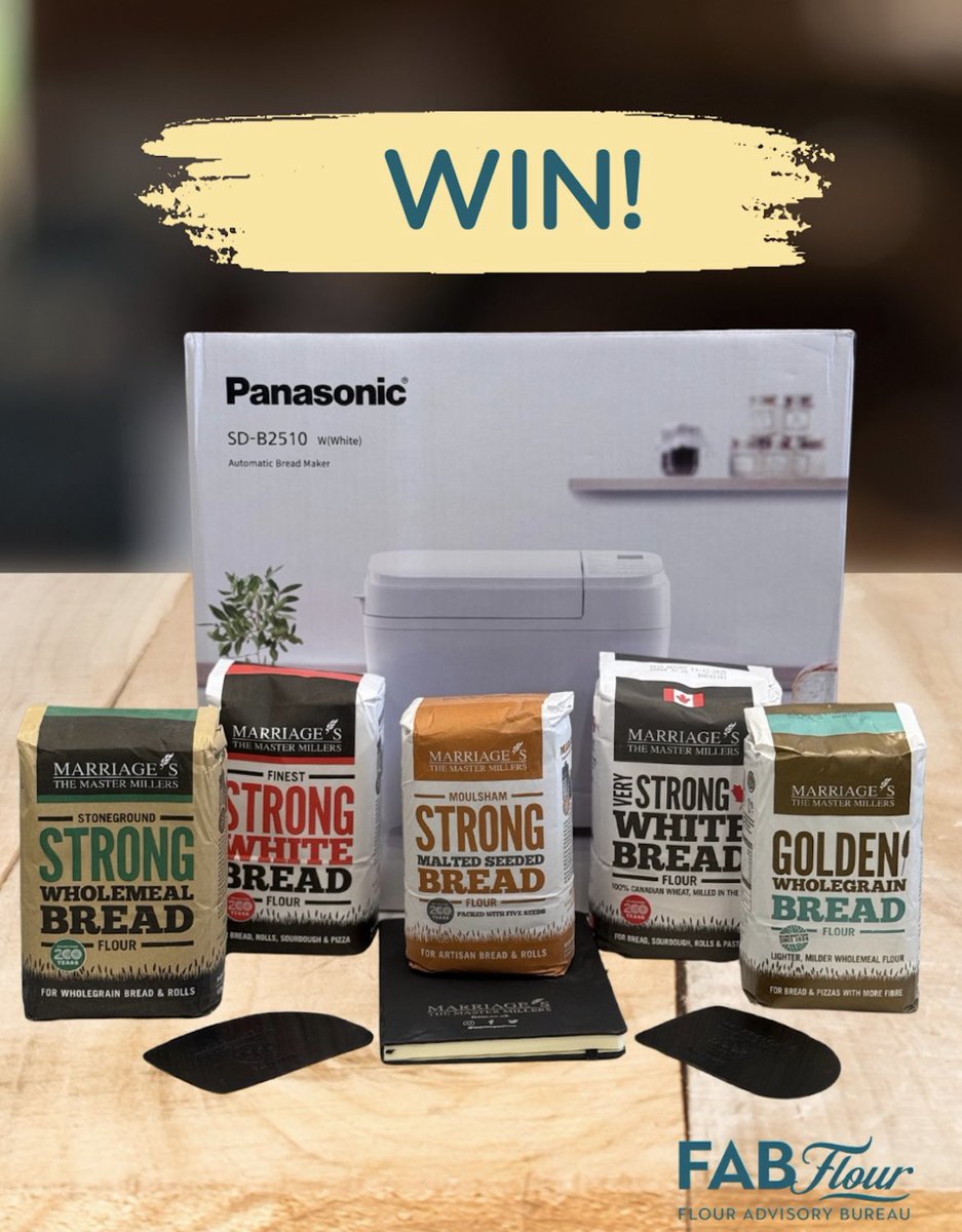 FABflour's tweet image. It’s giveaway time! 🍞✨

@marriagesflour is giving away a prize of a bread maker and a range of Marriage’s flour &amp;amp; goodies 🥖

To enter, simply like this post, follow @marriagesflour and @fabflour and tag a friend! 🥰 #EasyPeasyBaking

*giveaway closed 23.04.25*