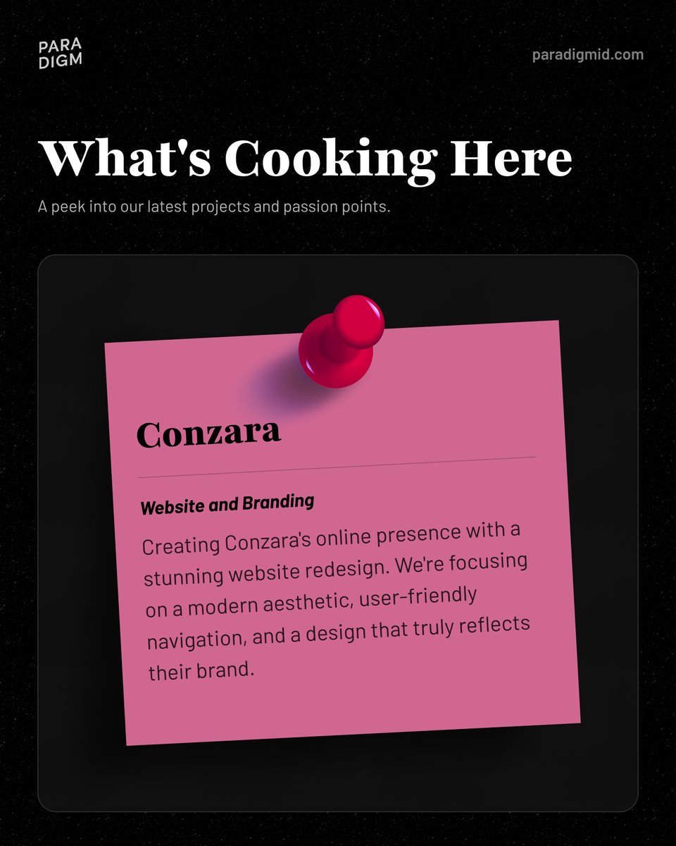 What we’re building this week at Paradigm:
➡️A brand story for Conzara
➡️Design of Conzara's online prescence