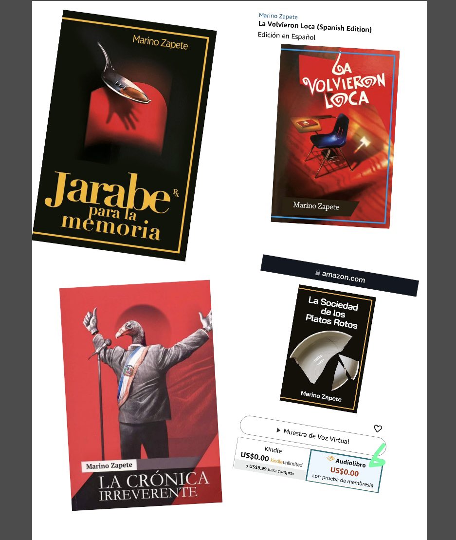 Cuatro de mis cinco libros están disponibles en la versión audiolibro de Amazon.