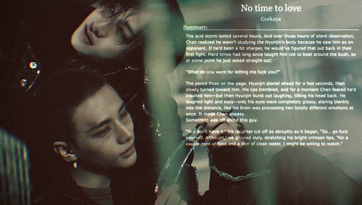 lxxsaemi's tweet photo. If you're in the mood for a good cry, check this:

𝐍𝐨 𝐭𝐢𝐦𝐞 𝐭𝐨 𝐥𝐨𝐯𝐞 𝘣𝘺 𝘎𝘰𝘳𝘬𝘢𝘺𝘢

— hyvnchn 
— post-apocalypse AU
— 10.2k, 1/1   

🔗 https://t.co/2wzGqLp7Ot https://t.co/dvEa1urVm5