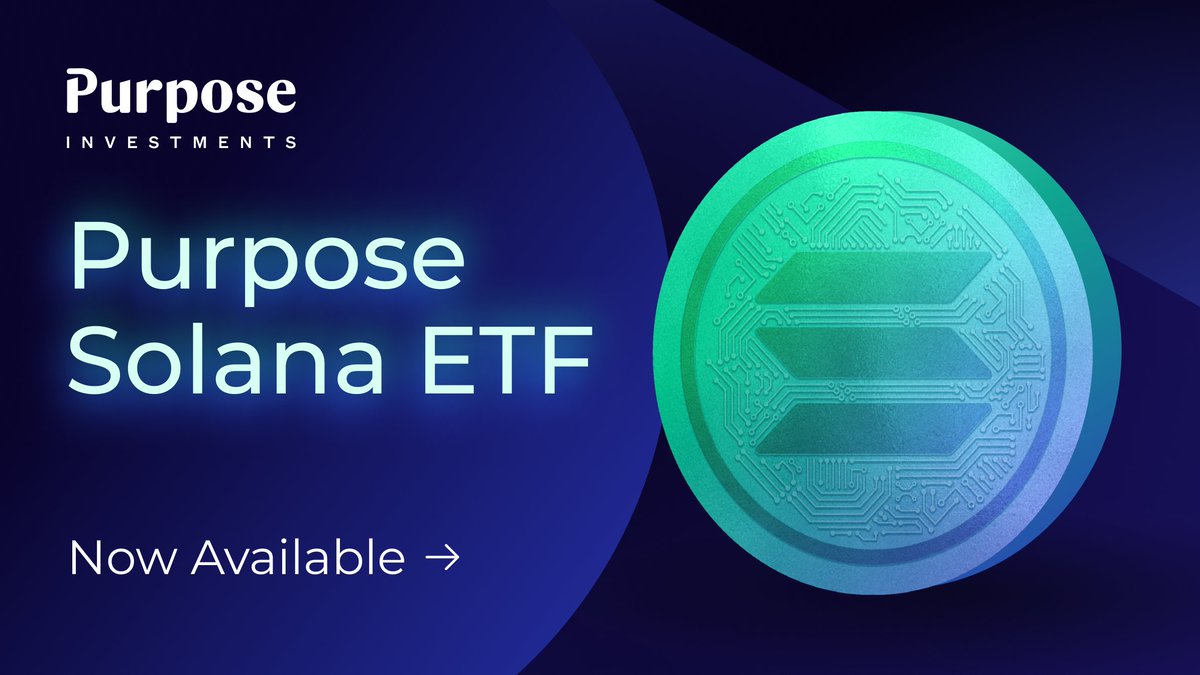 Big news! So happy to drop the only #Solana #ETF designed to deliver the highest staking rewards currently available to investors 🎊 🥳

Introducing the Purpose Solana ETF, available for trading today on the #TSX under the ticker $SOLL.

Learn more here: purposeinvest.com/funds/purpose-…