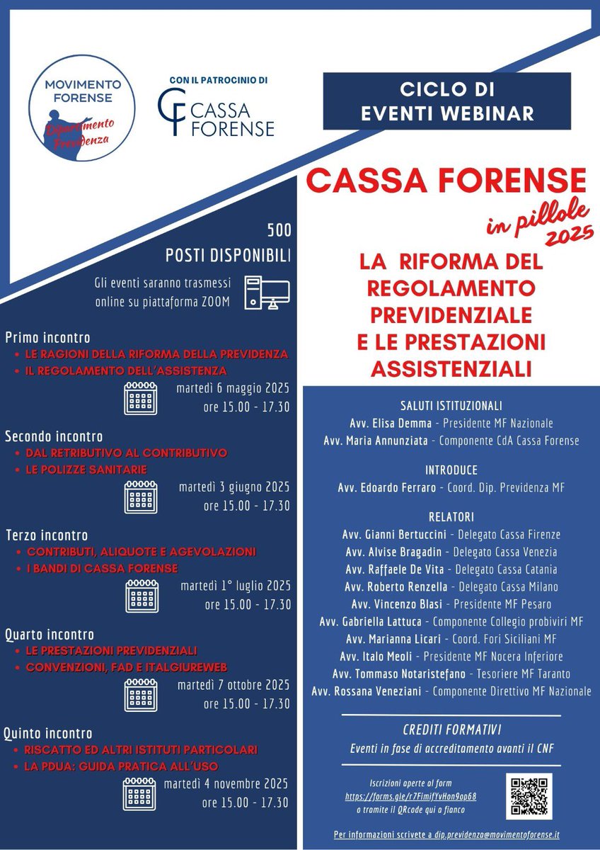 Iscrizioni qui

forms.gle/hLrmwz8F96iuLU…