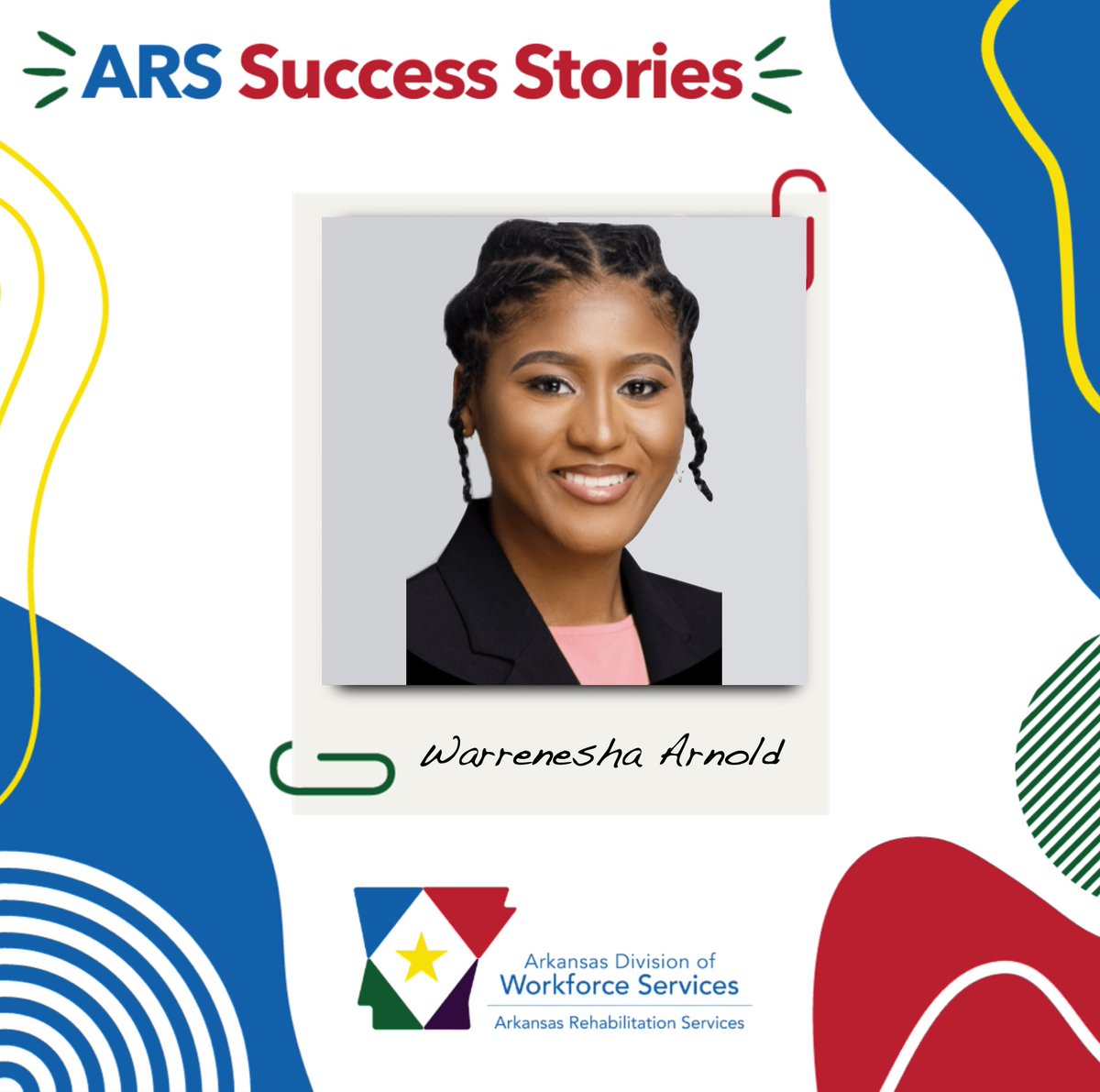 Higher education sometimes seemed out of reach for Warrenesha because of her dyslexia. However, thanks to her perseverance and some assistance from ARS, she will soon receive her MBA from the University of Arkansas-Fayetteville. Read her story here:
dws.arkansas.gov/wp-content/upl…