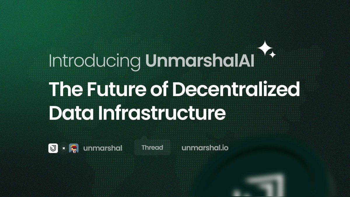 web3dothan's tweet image. Introducing @UnmarshalAI
The Future of Decentralized Data Infrastructure Has Arrived

Indeed Data is the lifeblood of Web3. Unmarshal is building the heart that pumps it, trustlessly, scalably, and transparently.

A 🧵thread🧵...... 

$MARSH #UnMarshal