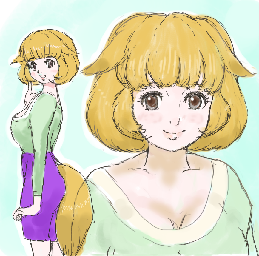 「ボブけもさん 」|とろろ（星尾 登路郎）＠昭和の古狸のイラスト
